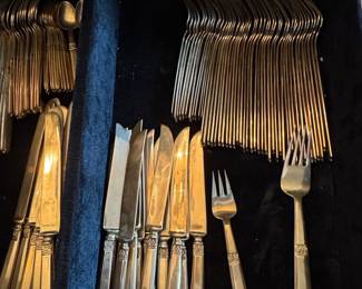 Vintage Rogers Bros. 'Rose' Pattern Silverplate Flatware Set