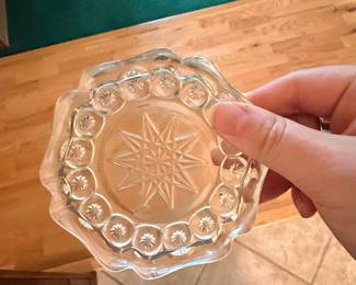 Vintage L.E. Smith Moon and Star Glass Ashtray