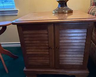 Vintage Ethan Allen Heirloom Collection Shutter-Door Record Cabinet