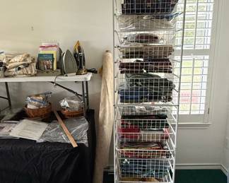 White Wire Mesh Storage Tower with 12 Baskets