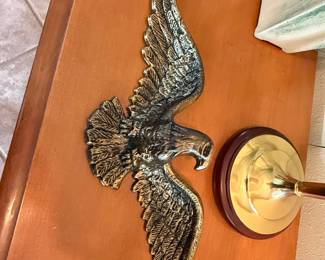 Vintage Solid Brass Eagle Wall Plaque
