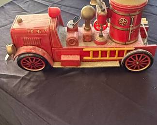 Vintage 1960s Modern Toys (MT) Japan Battery-Operated F.D. No. 7 Fire Engine Toy