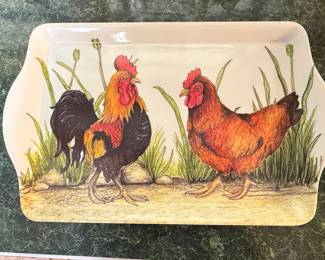 Home Essentials and Beyond Rooster Melamine Serving Tray