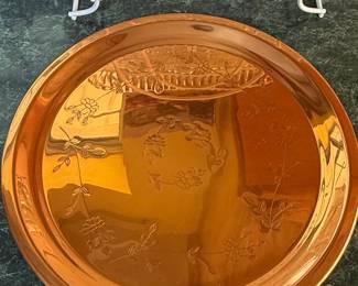 Vintage Princess House Heritage Etched Copper Serving Tray