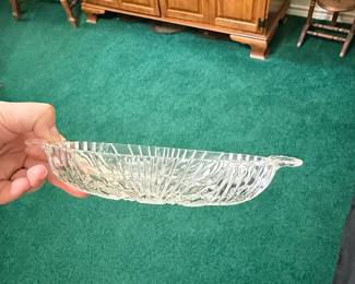 Vintage Hazel Atlas #573 Fans and Triangles Oval Relish Dish