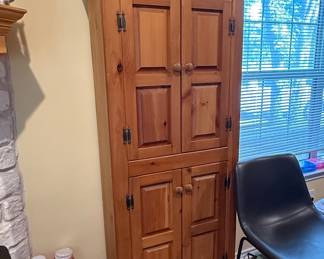 Rustic Pine Storage Cabinet