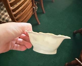 Vintage Porcelain Floral Scalloped Dish