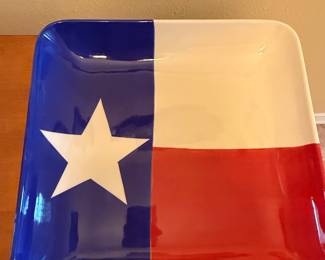 Texas Flag Ceramic Square Serving Platter