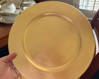 Gold Finish Decorative Charger Plates