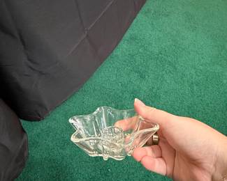 Vintage Pressed Glass Star-Shaped Candlestick Holder