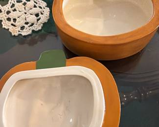LMS Ceramic Pumpkin Lidded Casserole Dish