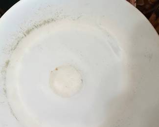 Vintage Floral Painted Milk Glass Plate