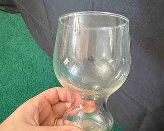 Vintage Federal Glass Hourglass Beer Goblet
