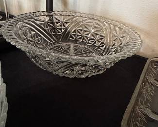 Vintage Anchor Hocking Stars and Bars Pressed Glass Bowl