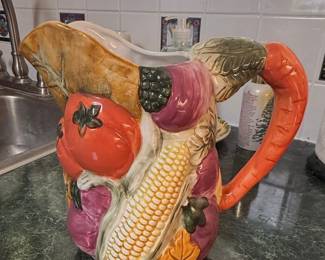 Lillian Vernon Vegetable Cornucopia Pitcher