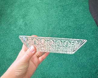 Vintage Pressed Glass Rectangular Dish