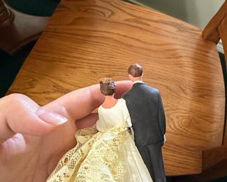 Vintage 1950s Chalkware Wedding Cake Topper