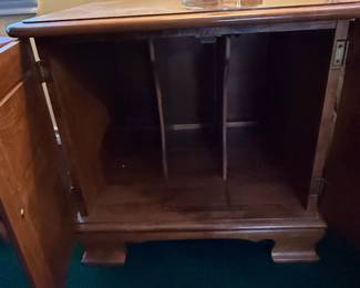 Vintage Ethan Allen Heirloom Collection Shutter-Door Record Cabinet