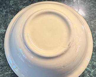 Vintage Creamware Fluted Serving Bowl