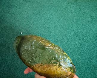 Indiana Glass Company 'Lily Pons' Olive Green Relish Dish