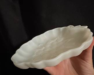 Vintage Hazel Atlas Milk Glass Grape-Shaped Dish