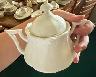 Vintage Floral Porcelain Sugar Bowl with Lid