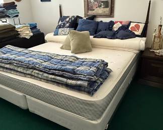 King Size Bed Frame with Mattress and Box Springs