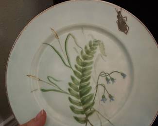Hand-Painted Botanical Porcelain Plate
