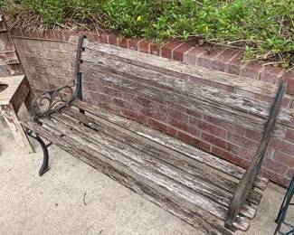 Victorian Style Cast Iron and Wood Garden Bench