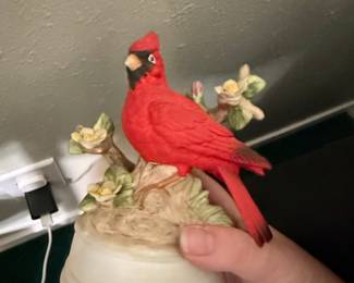 Vintage Porcelain Cardinal Music Box