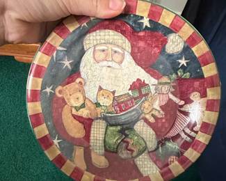 Certified International Susan Winget Father Christmas Dessert Plate