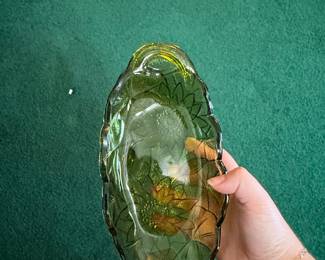 Indiana Glass Company 'Lily Pons' Olive Green Relish Dish