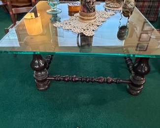Traditional Style Glass-Top Coffee Table