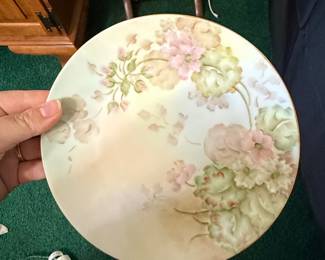 Antique Thomas Bavaria Hand-Painted Floral Porcelain Plates