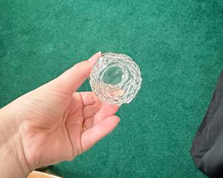 Vintage Pressed Glass Thistle or Pineapple Pattern Toothpick Holder