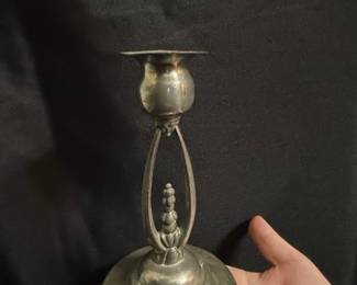 Continental Pewter Candlestick