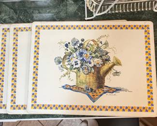 M. Simonde Floral Watering Can Placemats