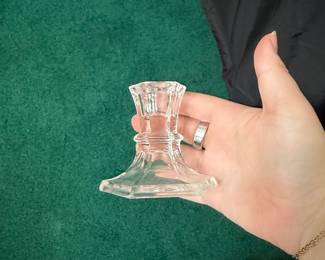 Vintage Libbey Glass Hexagonal Taper Candle Holder