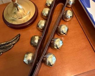 Vintage Leather Sleigh Bell Strap