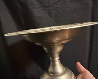 Vintage Pewter Pedestal Compote Dish