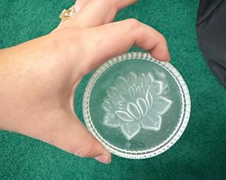 Vintage West German Lead Crystal Lotus Flower Coaster
