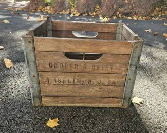 Wooden & Metal Milk Crate 