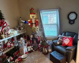 Leather recliner, clock