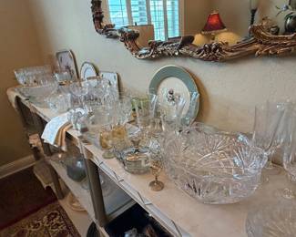 Crystal bowls, vaces,and stemware,Fenton