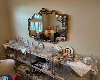 Large vintage mirror, China, Crystal, silver