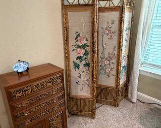 Vintage hand carved silver cabinet