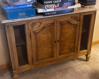 Matching sideboard for chia cabinet.  Marble top.