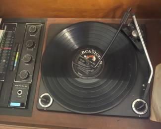 Vintage console record player. 