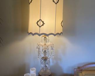 Unique mid century crystal lamp. 
