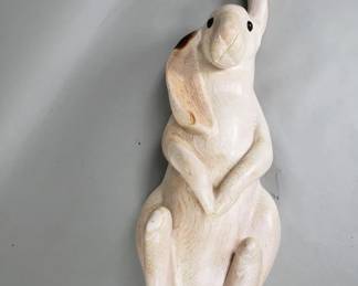 668  Lot 517  Woodcarved wall hanging rabbit